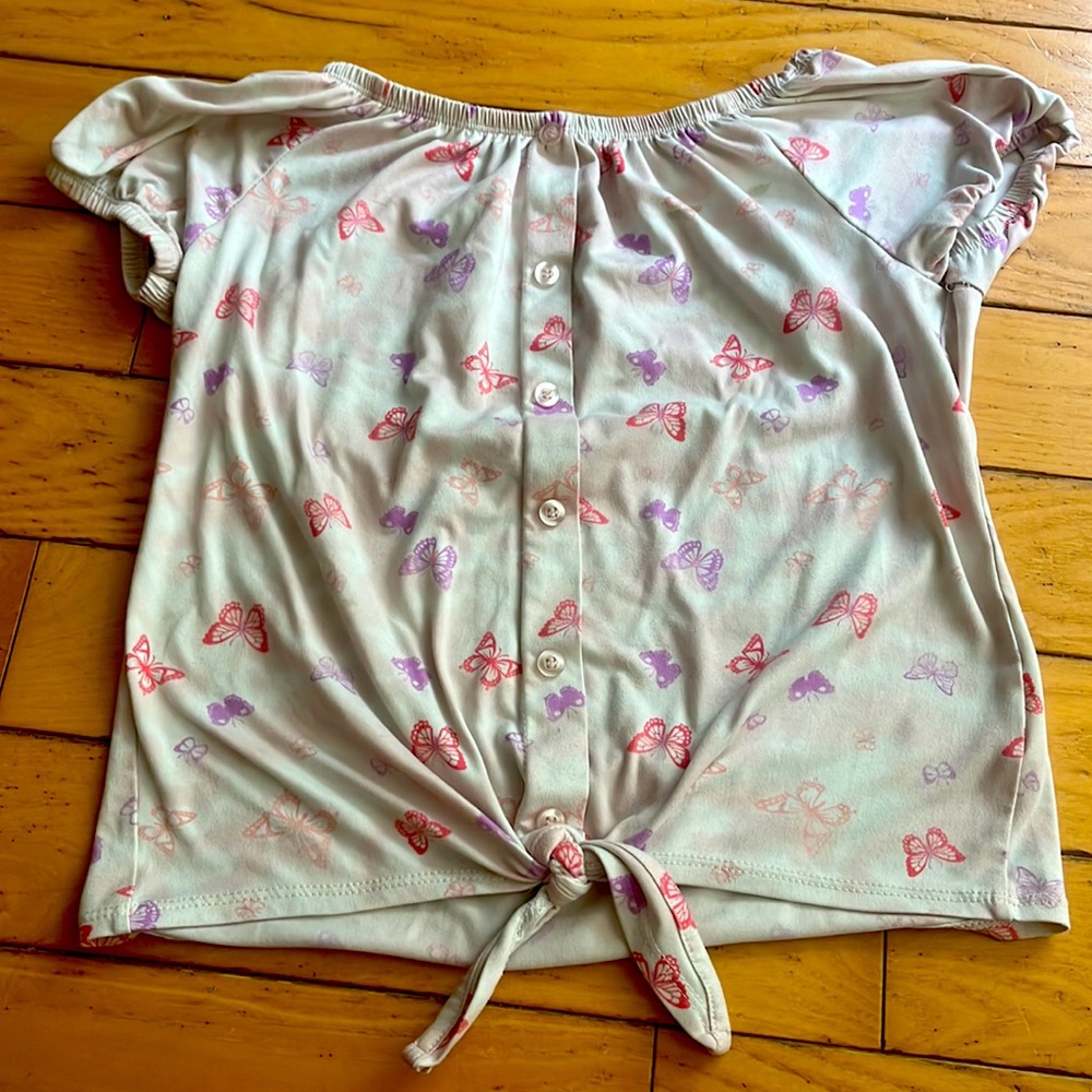 Butterfly button down shirt brand star ride
